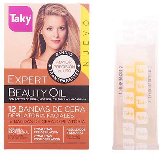 Bandas de Cera Faciales Depilatorias Beauty Oil 12 uds