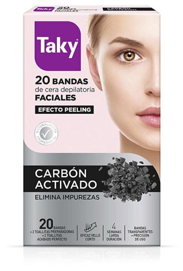 Carbon Activado Bandas Cera Faciales depilatorias 20 uds