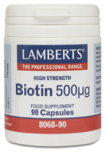 Biotina 500 mg de biotina por cápsula 90 Cápsulas