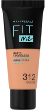 Fundación Fit Me Matte+Poreless #312-Golden