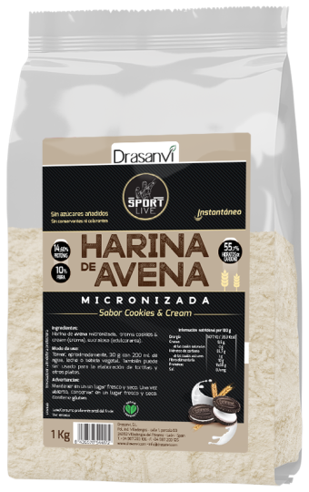 Harina de Avena Cookies & Cream Sport live 1 kg