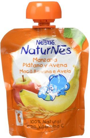 Bolsita Naturnes Manzana Plátano Avena 6 meses 90 gr