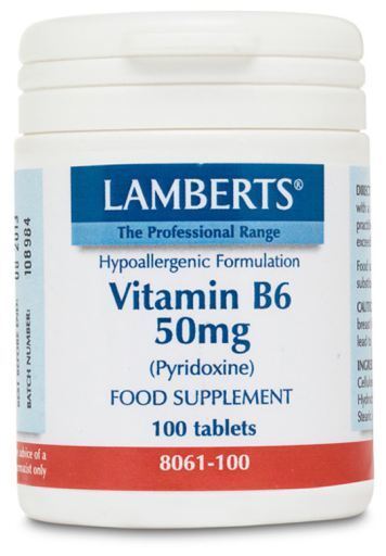 Vitamina B6 50 mg piridoxina 100 comprimidos