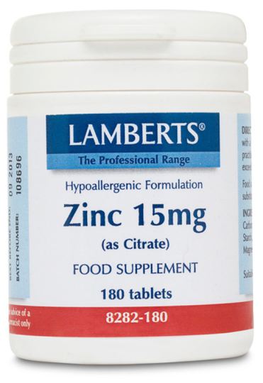 Zinc como citrato mayor absorción 15 mg