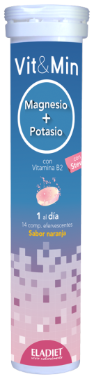 Vit&Min Magnesio+Potasio Efervescente 14 comprimidos de 6 gr