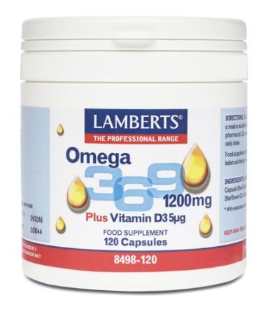 Omegas 3,6,9 1200 mg mas vitamina d3 5 mg 120 capsulas