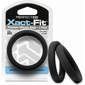 Xact Fit Pack de 2 Anillos de Silicona 19 cm Negro